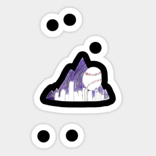 Colorado Rockies Denver Skyline Logo Drawing Sticker